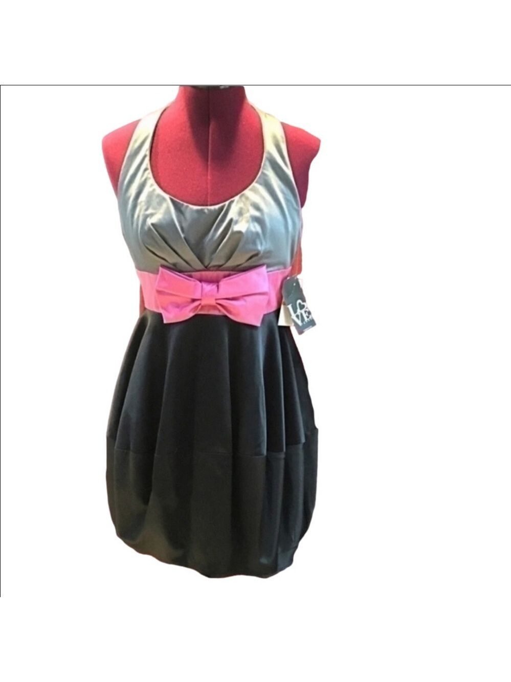Babydoll Halter Style Dress  Bow Accent in Pink New With Tags By Love Tease